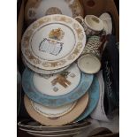 Box of wall plates to include a Victorian jug