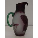 Galle Tip art nouveau style cameo glass water jug,