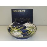 Moorcroft large squat vase, Queen of the Night pat