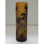 Galle Tip art nouveau style cameo glass vase, cyli