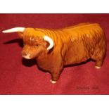 Beswick long horned highland cattle bull 12cm high