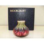 Moorcroft vase, squat form in the April Tulips pat