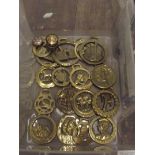 Collection of seventeen horse brasses to include t