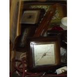 Assorted items to include two oak cased barometers