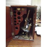 Brass W. Watson & sons cased microscope