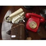 Three vintage telephones