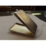 Art deco silver card case, engine turned with vaca