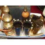 Collection of trench art to include a shell case t