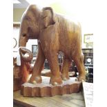 Large treen figure in the form of an elephant