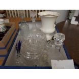 Various glassware to include three decanters, Wedg