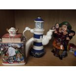 Three novelty teapots