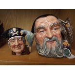 Two Royal Doulton character jugs, Merlin and Long