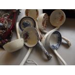 Collection of seven ceramic ladles