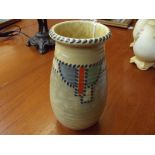 Crown Ducal Stitch pattern vase, possibly Charlott