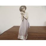 Lladro figure, girl with flowers