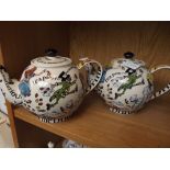 Pair of Paul Cardew Alice in Wonderland teapots