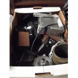 Box of vintage cameras and others