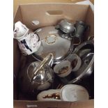 Box of metalware and others