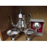 Silver plated coffee set and silver plated Brandy