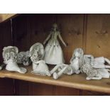 7 unusual pottery figures