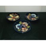 Pair of Moorcroft pin dishes in the Triple Choice