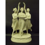 Victorian Parian ware group in the form of the Th