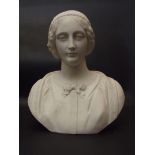 Victorian Parian ware bust in the form of lady, h