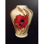 Moorcroft vase in the Harvest Poppy pattern