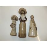 Three studio pottery figures by Pat Barker