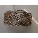 Silver weave effect bangle