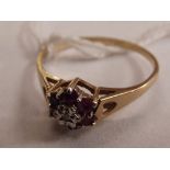 9 carat gold dress ring set with central diamond a