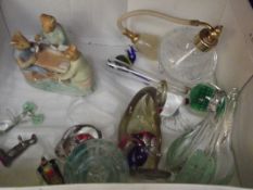 Box of Italian glass animals and other glass ware