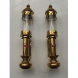 Pair of replica brass and copper mounted GWR wall