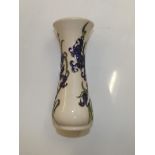 Moorcroft bud vase in the Bluebell Harmony pattern