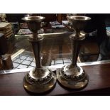 Pair of silver plated candlesticks