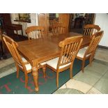 Large good quality extending dining table and six