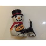 Lorna Bailey Christmas Cat and Snowman figure