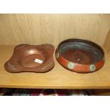 2 arts & craft copper bowls