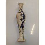 Moorcroft vase, slender form in the Bluebell Harmo