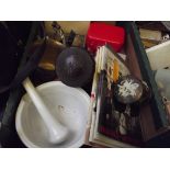 Various items to include a bakelite tobacco box