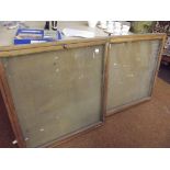 Two vintage glazed notice board cabinets