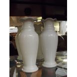 Pair of milk glass vases