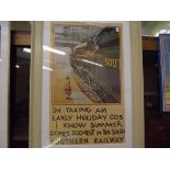 Framed reproduction poster, Southern Railway