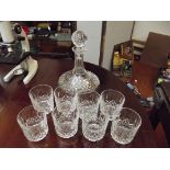 Waterford cut crystal ships decanter together with