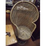 Wicker peacock chair