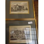 Pair of early prints, depicting Hall i' th' Wood