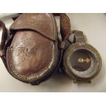 Great War military compass with leather case `Shaw