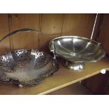 Two silver plated fruit bowls