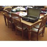 Very good quality light oak table and 4 chairs