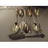 Set of six silver hallmarked art deco tea spoons t